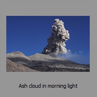 Ash cloud in morning light